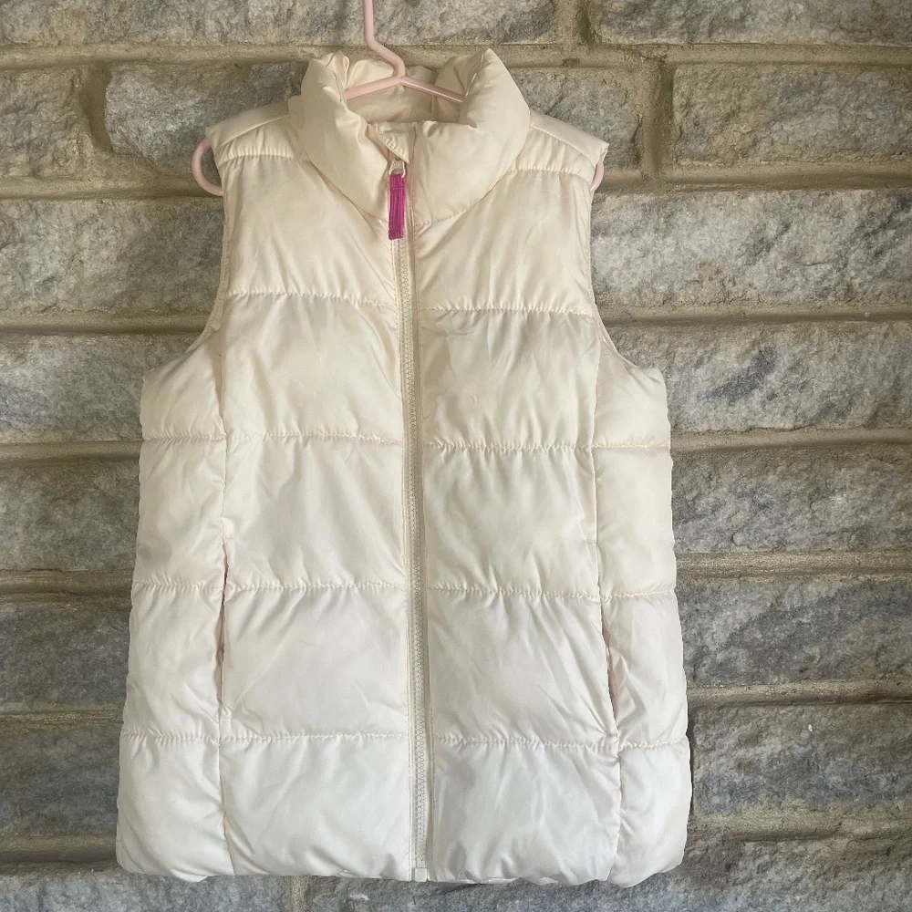 Old Navy Girls Frost Free Puffer Vest Size M/8 Color Cream